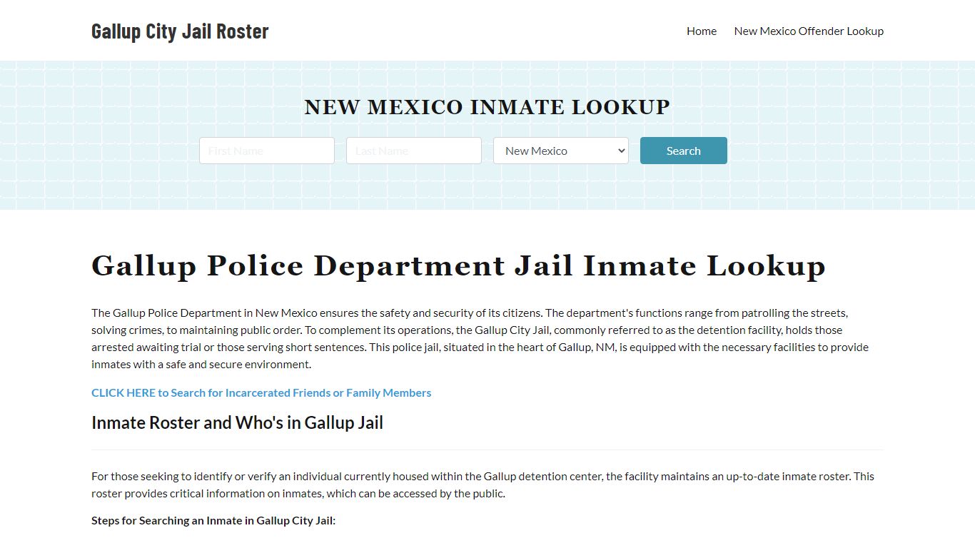 Gallup Police Department & City Jail, NM Inmate Roster, Arrests, Mugshots