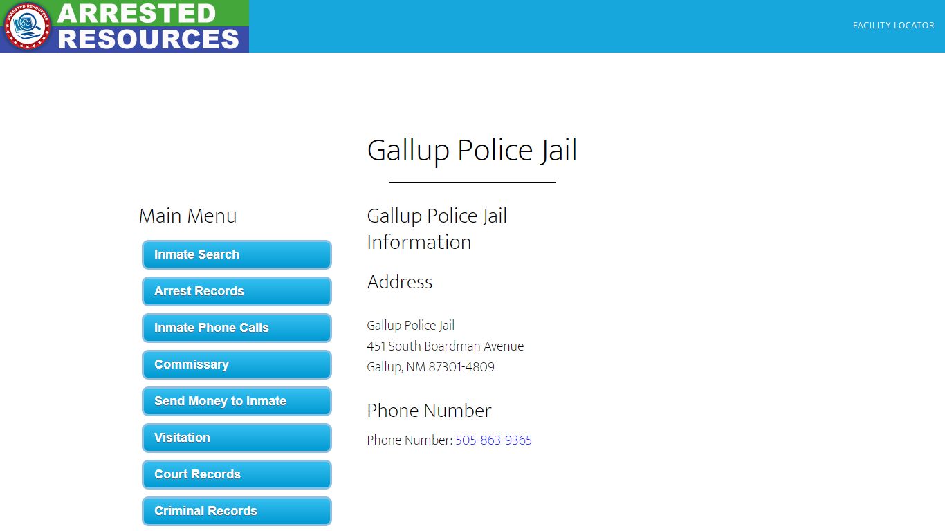 Gallup Police Jail - Inmate Search - Gallup, NM
